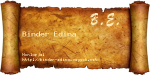 Binder Edina névjegykártya